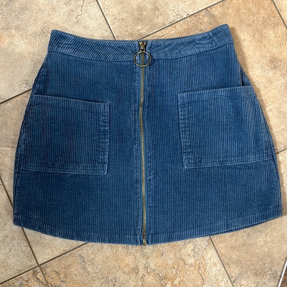 Limonata blue corduroy mini skirt Sz small - Picture 1 of 5